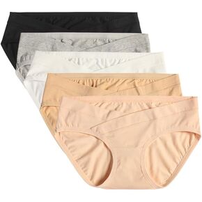 X Element | Maternity Underwear Cotton Postpartum Panties V-Front Under the Bump 5/Pk Multi Color in Kuwait