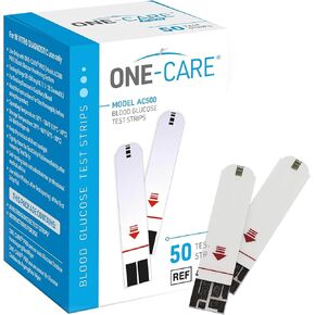 MediVena ONE-CARE Glucose Test Strips (50 Count) for use with ONE-CARE Meter - Blood Sugar Monitoring by Diabetics, Box of 50 in Kuwait