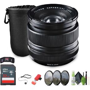 FUJIFILM XF 14mm f/2.8 R Lens Bundle with 32GB Memory Card + Professional 3 Piece Filter Kit, 58mm + Lens Cap Keeper + Memory Card Wallet + More in Kuwait