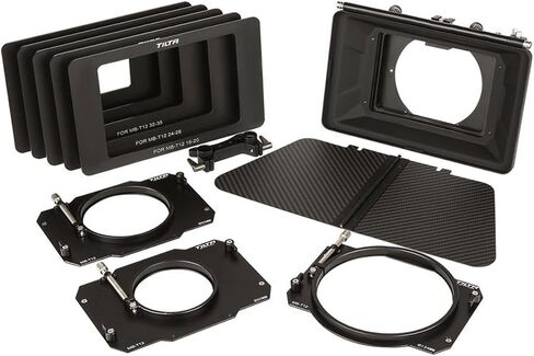 Ikan MB-T12 Three Stage 4 x 5.65 Carbon Fiber Clamp On Matte Box with 15mm Rod Adapter, Black in Saudi Arabia