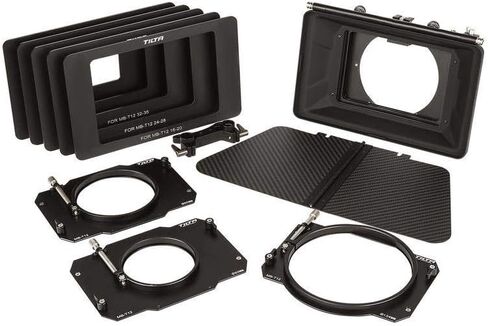 Ikan MB-T12 Three Stage 4 x 5.65 Carbon Fiber Clamp On Matte Box with 15mm Rod Adapter, Black in Saudi Arabia