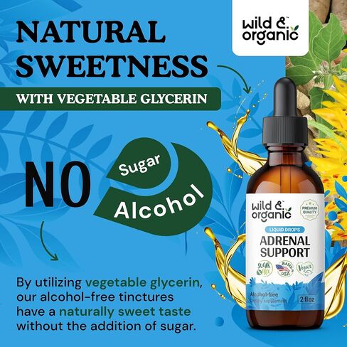 الدعم اليومي لصحة الغدة الكظرية - مكمل طبيعي لقوة الغدة الكظرية للنساء والرجال - مركب قطرات سائل الغدة الكظرية مع جذور الروديولا العضوية وجذور أشواغاندا - صبغة نباتية - 4 أونصة سائلة. أوز. in Kuwait