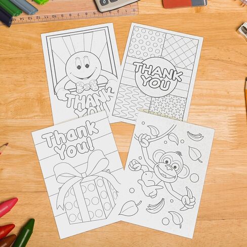 12-Pack Happy Birthday Cards with 13 Envelopes – Unique & Blank Birthday Design – Color-In kids, 5x7 – Junior Greeting Gift with Custom Colouring Cards – Made in USA – Celebrate Creativity & Joy in Saudi Arabia