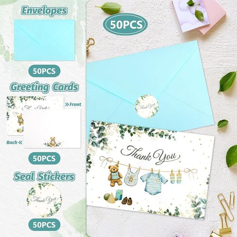 50 PCS Pink Baby Shower Thank You Cards ، 4 "× 6" Girl Baby Shower Stowing بطاقات المعايدة مع الأظرف وملصقات الختم للاستحمام للأطفال ، حفل تكشف عن الجنس ، وحضور ترحيب بالولايات حديثي الولادة ، فارغة في الداخل in Saudi Arabia