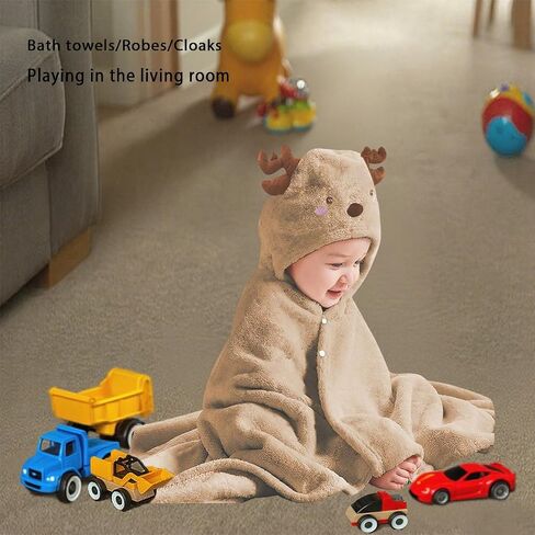 Toddler Bath Towel Baby Towels with Hood 27.5"X55" Ultra Absorbent Soft Bathrobe Blanket Kids Shower Towel for Girls and Boys(Purple-Cat) in Kuwait