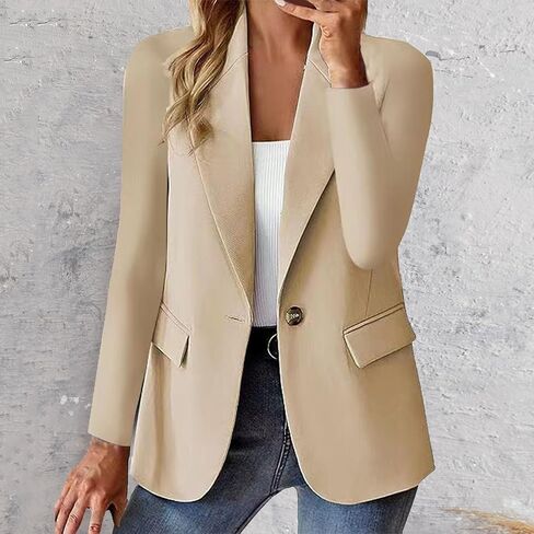 Womens Blazers for Work Casual Open Front Blazer Cropped Long Sleeve Light Weight Jacket Lapel Collar Cardigan Jackets in Kuwait