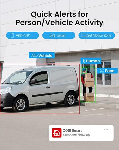 ZOSI 4K Spotlight PoE Security Camera System, 4pcs 5MP Outdoor Cam, 2TB HDD in Kuwait