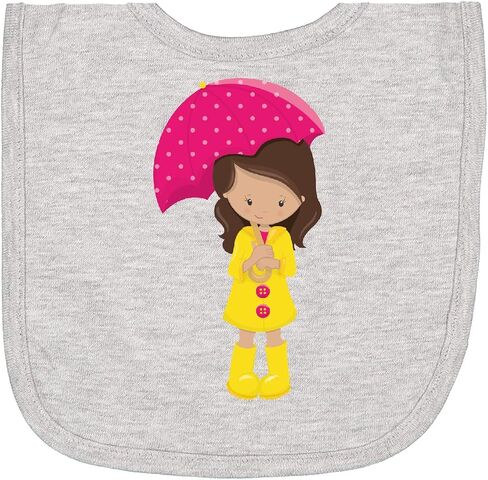 inktastic Latina Girl, Cute, Girl in Raincoat, Umbrella Newborn Bib in Kuwait