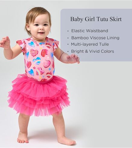Baby Tutu Skirt for Girls Soft and Fluffy Toddler Infant Baby Tulle Skirt with Diaper Cover in Saudi Arabia