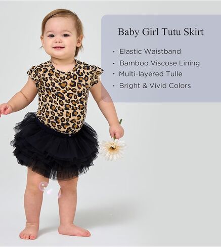 Baby Tutu Skirt for Girls Soft and Fluffy Toddler Infant Baby Tulle Skirt with Diaper Cover in Saudi Arabia