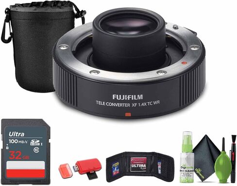 FUJIFILM XF 1.4X TC WR Teleconverter Bundle with Lens Pouch + 32GB Memory Card + USB Card Reader, SD/microSD in Saudi Arabia