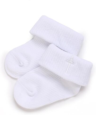 Baby Baptism Cross Sneaker Shoes & Socks, White Christening Baptism Sets for Baby,3Pcs in Kuwait