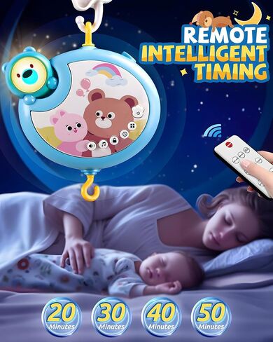 Crib Mobile With Music And Lights, Mobiles For Cribs, Baby Mobile Arm Toys Hanging For Bassinets Girls Boys, Nursery Musical Space Portable Infant Mobiles Clip On Pack And Play Hanger 0-6 Months in Saudi Arabia