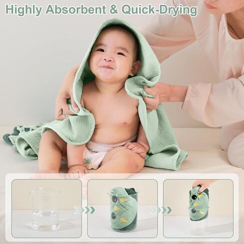 مناشف الأطفال المغطاة بالغطاءات في Fiobee 100 ٪ من مناشف حمام الأطفال الشاشية للأطفال حديثي الولادة مع تصميم الحيوانات الأساسيات الفائقة والاستحمام الوصية للأطفال الصغار والجنسين الفتاة 30 × 30 بوصة ، دب رمادي in Kuwait