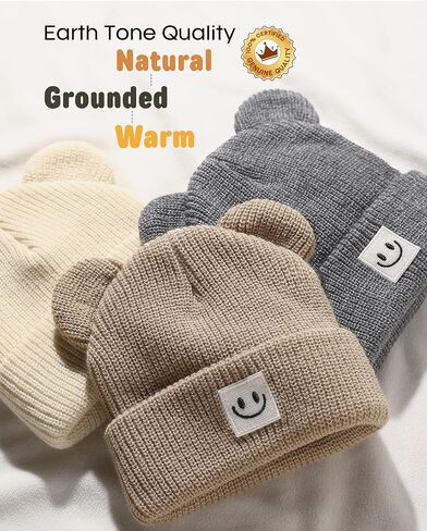 FURTALK Infant Baby Beanie with Bear Ear Cute Winter Hat for Toddler Boys Girls Soft Knitted Cap in Saudi Arabia