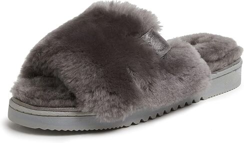 Dearfoams Women's Fireside Cairns Shearling Easy on/Off Slide Sandal Slipper in Saudi Arabia
