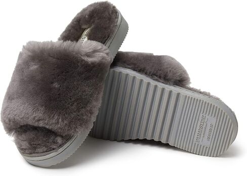 Dearfoams Women's Fireside Cairns Shearling Easy on/Off Slide Sandal Slipper in Saudi Arabia