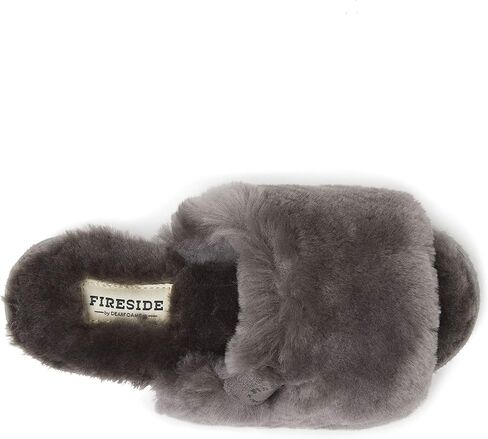 Dearfoams Women's Fireside Cairns Shearling Easy on/Off Slide Sandal Slipper in Saudi Arabia