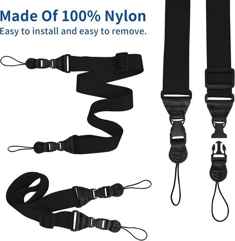 Adjustable iPad Binocular Camera Strap, Comfortable Shoulder Strap Nylon Neck Lanyard for iPad/Samsung Tablet Case,Crossbody Laptop Luggage Bag(Black) in Saudi Arabia