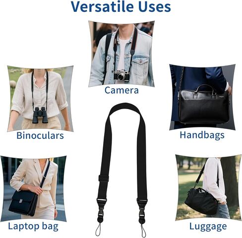 Adjustable iPad Binocular Camera Strap, Comfortable Shoulder Strap Nylon Neck Lanyard for iPad/Samsung Tablet Case,Crossbody Laptop Luggage Bag(Black) in Saudi Arabia