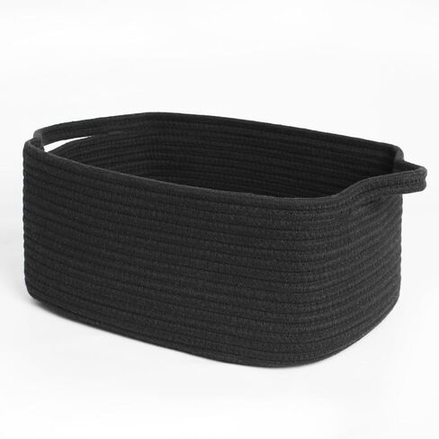 White Cute Cotton Rope Baskets for Organizing, Woven Baskets for Gifts Empty, Baby Nursery Closet Storage Organizer Bin, Cat Dog Toy Bin Box with Handle, Decorative Bathroom Towel Storage in Saudi Arabia