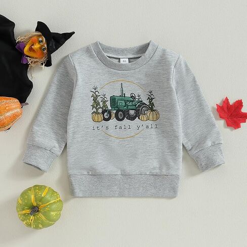 Toddler Baby Girl Halloween Sweatshirt Pumpkin Outfit Crewneck Pullover Sweater Long Sleeve Shirt Fall Clothes in Kuwait