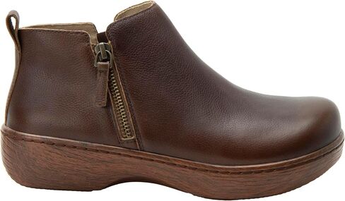 Alegria Women’s Oaklee Double Zippers Leather Wood Look Rocker Low Ankle Bootie in Saudi Arabia