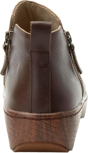 Alegria Women’s Oaklee Double Zippers Leather Wood Look Rocker Low Ankle Bootie in Saudi Arabia