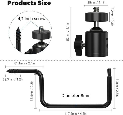 Trail Camera Tree Mount: 360 Degrees Adjustable Game Camera Mount with 1/4 inch Screw, Easy Installation & Compact Sturdy in Saudi Arabia