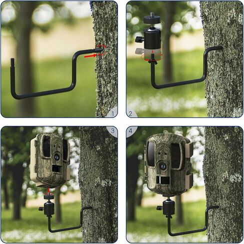 Trail Camera Tree Mount: 360 Degrees Adjustable Game Camera Mount with 1/4 inch Screw, Easy Installation & Compact Sturdy in Saudi Arabia