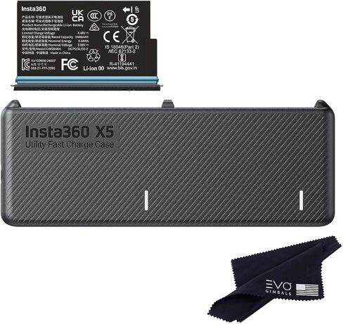 Insta360 x5 بطارية (2400 مللي أمبير في الساعة) وحزمة مركز الشحن السريع/فقط لكاميرا Insta360 x5 360 (بطاريتان+شاحن واحد) in Saudi Arabia
