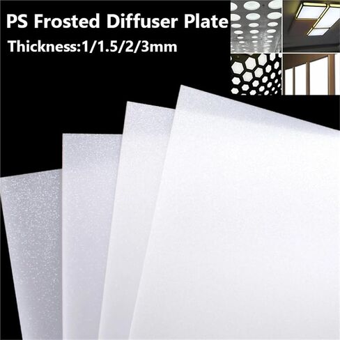 Cosyhat 1PC Double Sides Frosted Diffuser Sheet 200mmx300mm~500mmx500mm,Thickness:1mm~3mm,Acrylic Opal Frosted Plate for Light Cover(1mm,200mmx300mm-1Pc) in Saudi Arabia