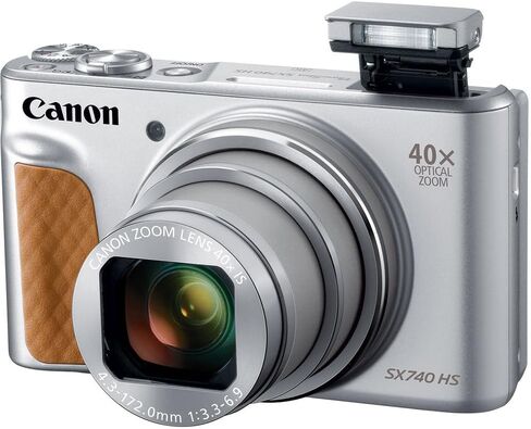Canon PowerShot SX740 HS Digital Camera | 20.3mp CMOS Sensor ، Zoom البصري 40x ، فيديو 4K UHD ، Wi-Fi & Bluetooth | الكاميرا المدمجة نقطة ومللقة مع حقيبة وبطاقة 64 جيجابايت in Kuwait