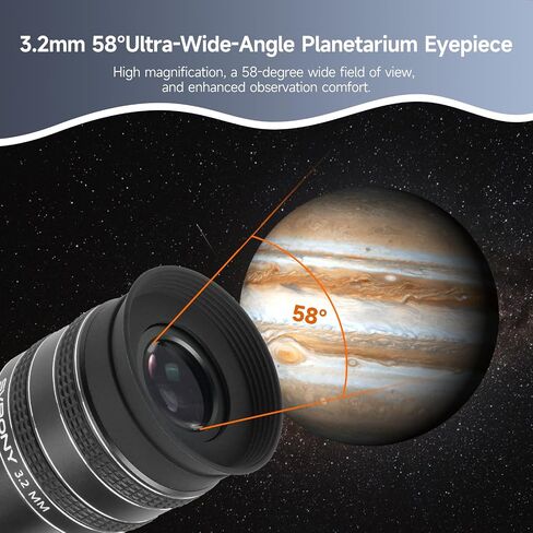 SVBONY SV233 12 Piece Telescope Accessory Kit 3.2mm Ultra-Wide Angle Planetary Eyepiece, SPL25/32mm Eyepieces 7-21mm Zoom Eyepiece, 2X Barlow Lens, LRGB Filters Moon Filter Variable Polarizer Filter in Saudi Arabia