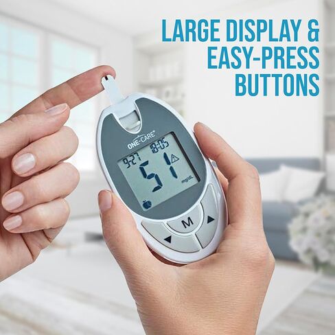 شرائط اختبار الجلوكوز من MediVena ONE-CARE (50 قطعة) للاستخدام مع جهاز قياس ONE-CARE - مراقبة نسبة السكر في الدم من قبل مرضى السكري، صندوق مكون من 50 قطعة in Kuwait