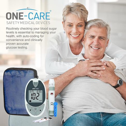 شرائط اختبار الجلوكوز من MediVena ONE-CARE (50 قطعة) للاستخدام مع جهاز قياس ONE-CARE - مراقبة نسبة السكر في الدم من قبل مرضى السكري، صندوق مكون من 50 قطعة in Kuwait