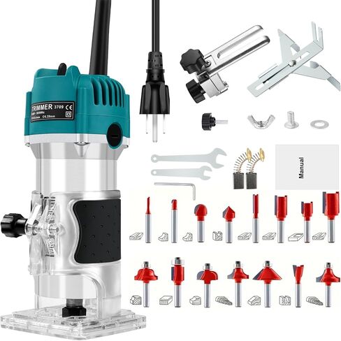جهاز توجيه تقليم كهربائي Jadeshay للأعمال الخشبية ، 6 Speed ​​Adjustment 800W Tool Motor Woodworking مع مشاريع طحن 15 مساءً in Kuwait
