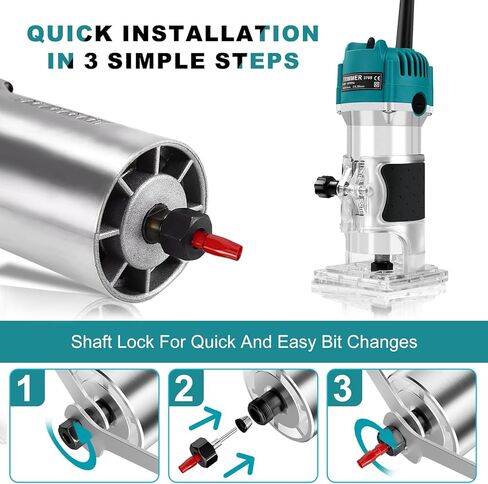 جهاز توجيه تقليم كهربائي Jadeshay للأعمال الخشبية ، 6 Speed ​​Adjustment 800W Tool Motor Woodworking مع مشاريع طحن 15 مساءً in Kuwait