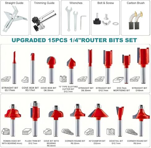 جهاز توجيه تقليم كهربائي Jadeshay للأعمال الخشبية ، 6 Speed ​​Adjustment 800W Tool Motor Woodworking مع مشاريع طحن 15 مساءً in Kuwait