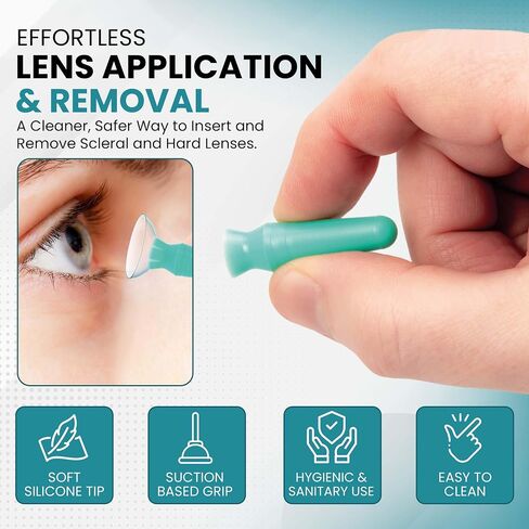 Sports Vision's 3 Pieces Orange Contact Hard Lens Only Suction Holder Inserter/Remover Prosthetic Eyes & Scleral Lenses in Kuwait