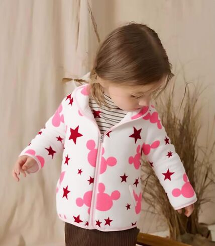 AIWUHE Baby Boys Girls Hooded Fleece Jacket Cute Bear Hoodie Zip Up Teddy Coat Sherpa Winter Warm Outwear With Pocket 1-6Y in Kuwait