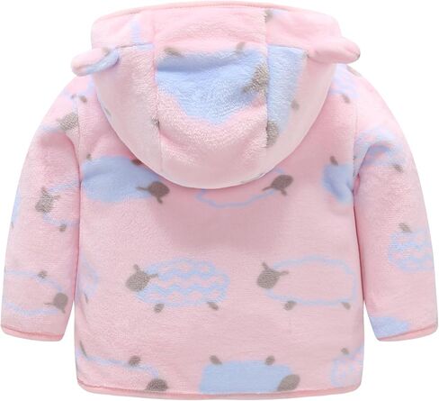 AIWUHE Baby Boys Girls Hooded Fleece Jacket Cute Bear Hoodie Zip Up Teddy Coat Sherpa Winter Warm Outwear With Pocket 1-6Y in Kuwait