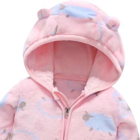 AIWUHE Baby Boys Girls Hooded Fleece Jacket Cute Bear Hoodie Zip Up Teddy Coat Sherpa Winter Warm Outwear With Pocket 1-6Y in Kuwait
