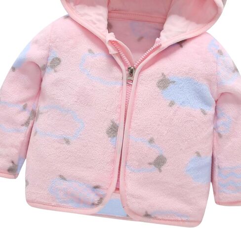 AIWUHE Baby Boys Girls Hooded Fleece Jacket Cute Bear Hoodie Zip Up Teddy Coat Sherpa Winter Warm Outwear With Pocket 1-6Y in Kuwait