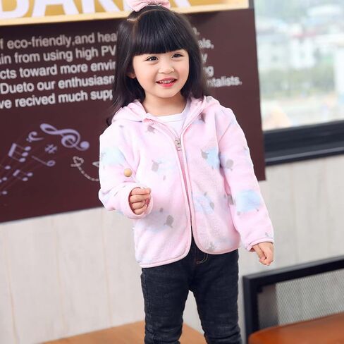 AIWUHE Baby Boys Girls Hooded Fleece Jacket Cute Bear Hoodie Zip Up Teddy Coat Sherpa Winter Warm Outwear With Pocket 1-6Y in Kuwait