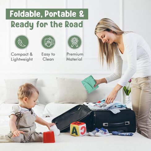 Teo-Portable Toddler Travel Potty-مرحاض قابلة للطي وخفيفة الوزن ومقاومة للتسرب للأطفال مع حقيبة سفر وبطانات يمكن التخلص منها-كرسي قعادة مضغوط للاستخدام في المنزل والاستخدام (Adventure Green) in Saudi Arabia
