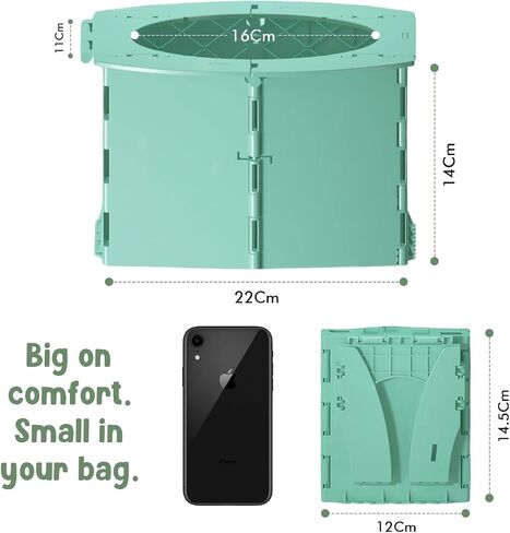 Teo-Portable Toddler Travel Potty-مرحاض قابلة للطي وخفيفة الوزن ومقاومة للتسرب للأطفال مع حقيبة سفر وبطانات يمكن التخلص منها-كرسي قعادة مضغوط للاستخدام في المنزل والاستخدام (Adventure Green) in Saudi Arabia