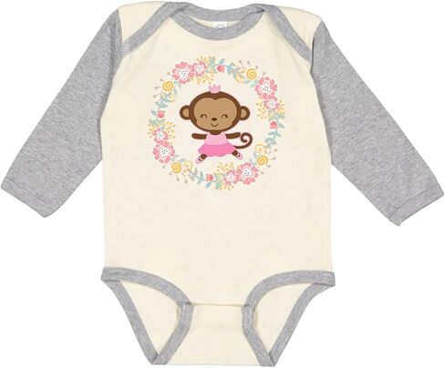 inktastic Ballerina Dance Wreath Girls Long Sleeve Creeper in Saudi Arabia