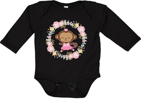 inktastic Ballerina Dance Wreath Girls Long Sleeve Creeper in Saudi Arabia