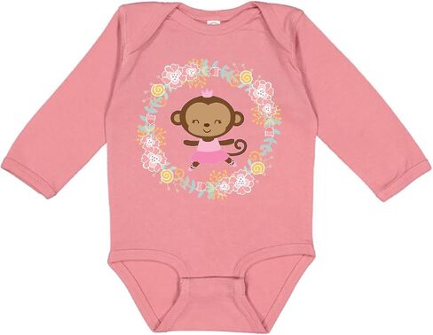 inktastic Ballerina Dance Wreath Girls Long Sleeve Creeper in Saudi Arabia